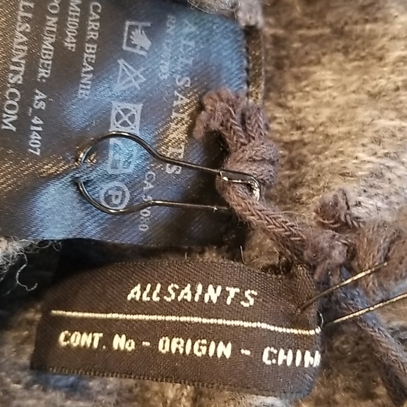 💕ALLSAINTS💕 Carr Beanie ~ Grey Marl Wool Mohair NWT - Picture 11 of 12